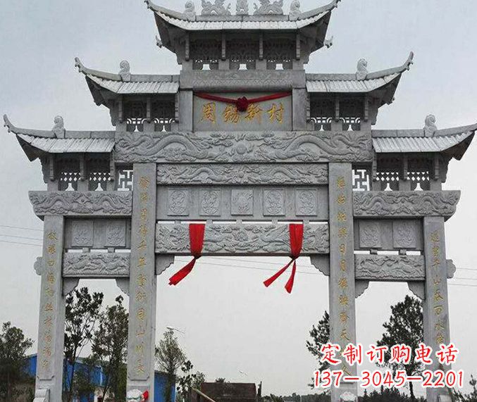 湖北精美石雕牌坊雕塑