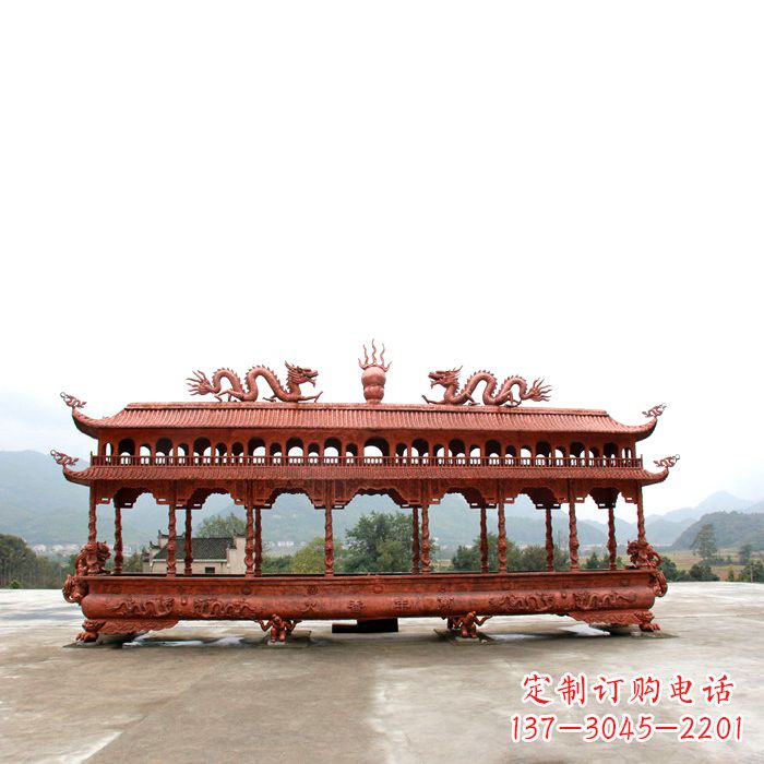 湖北精美铜香炉雕塑