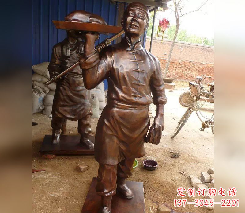 湖北店小二铜雕,精美绝伦,永传佳话