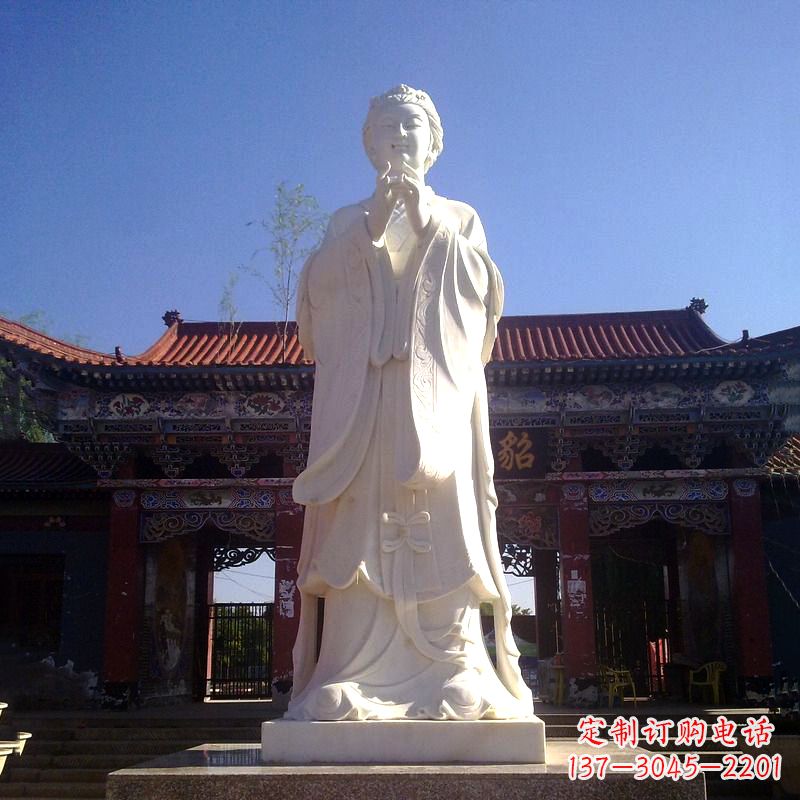 湖北貂蝉汉白玉石雕像-景区园林历史名人古代四大美女