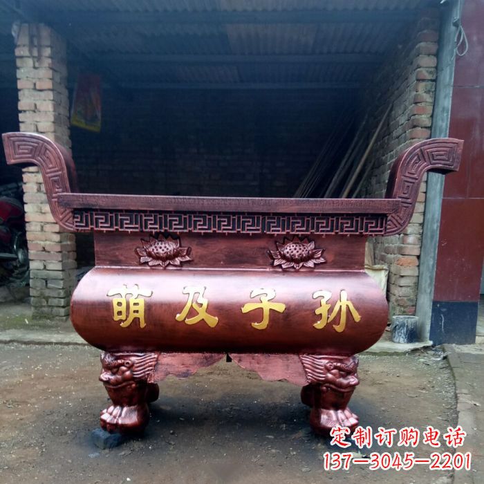 湖北特色铜香炉雕塑