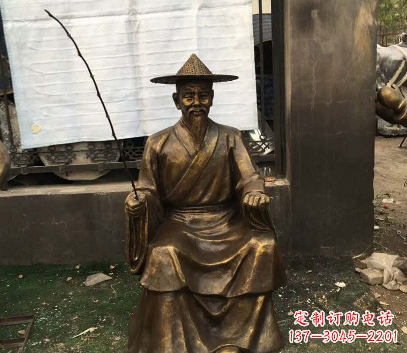 湖北精美手工渔翁铜雕