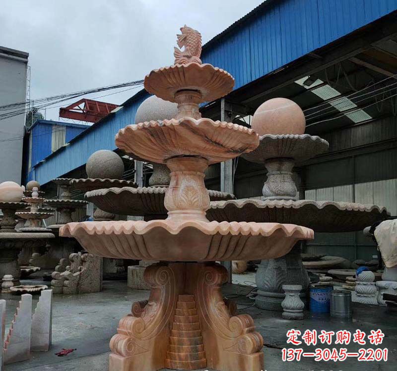 湖北高品质跌水钵石喷泉雕塑