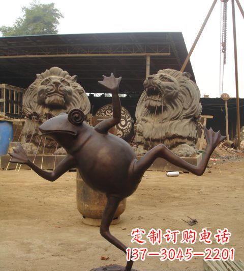 湖北青蛙铜雕,精美而可爱
