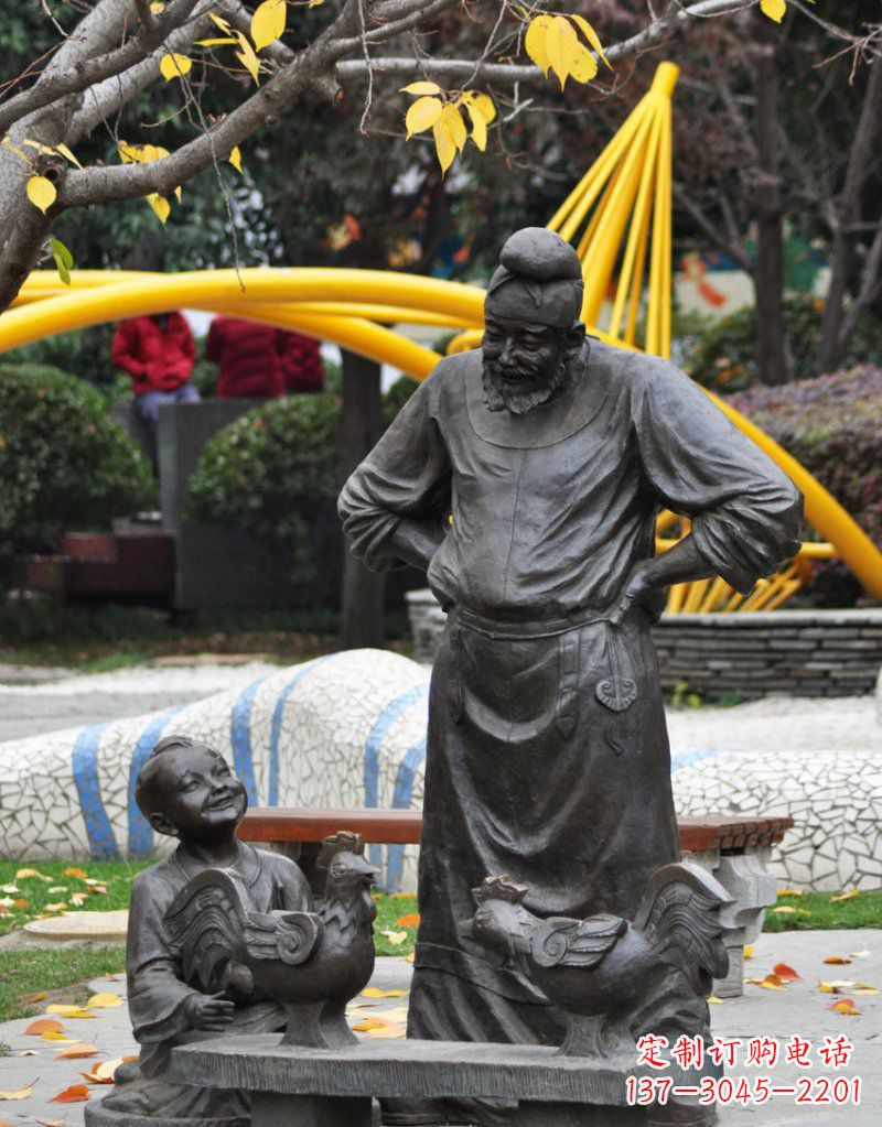 湖北古典风鸡雕塑