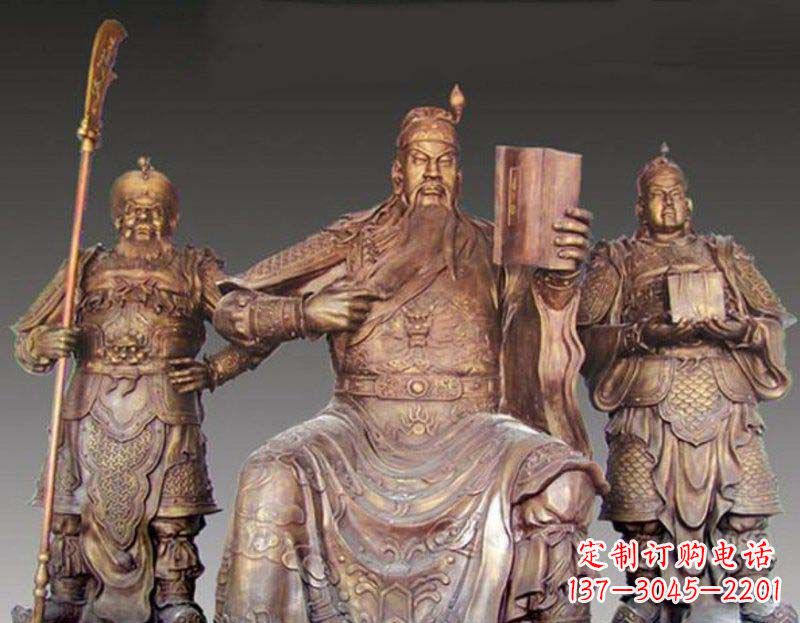 湖北中领雕塑艺术以关公武财神铜雕塑荣耀家中