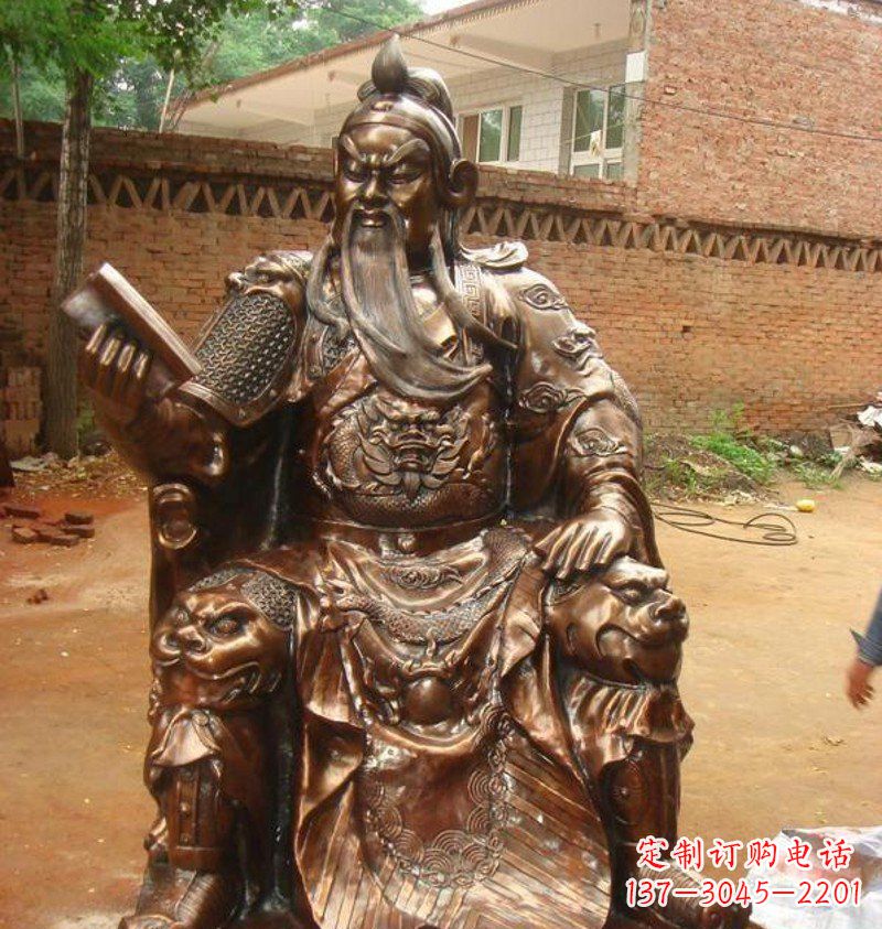 湖北传承古典文化,唯美古典雕塑-关公铜雕
