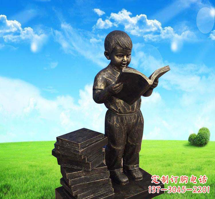 湖北记忆中的男孩——铜雕塑