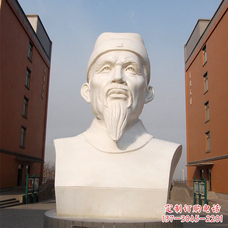 湖北杜甫石雕像-学校校园历史名人唐代著名诗人头像