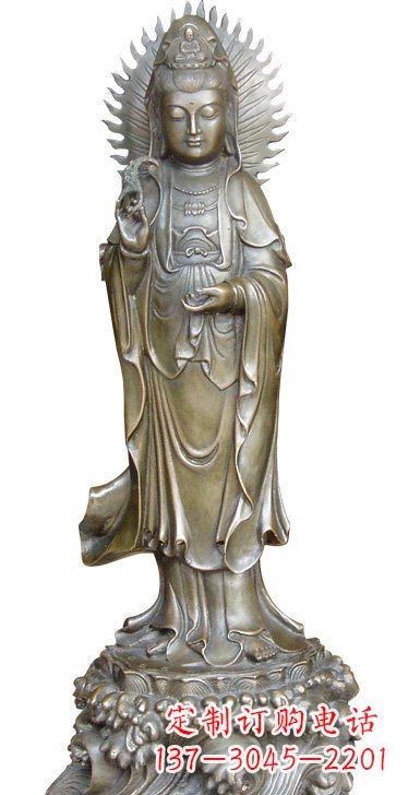 湖北渡海观音铜雕