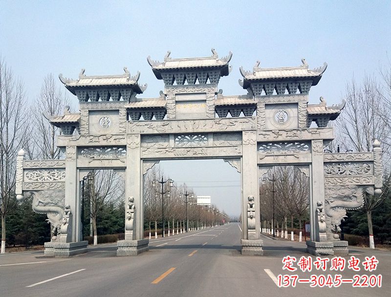 湖北中领雕塑装饰性牌坊雕塑
