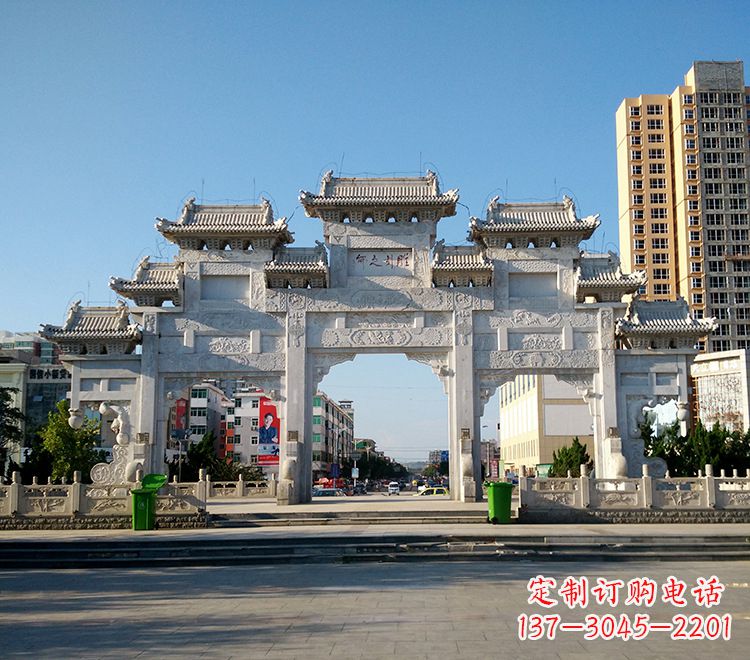 湖北精致锻铜牌坊雕塑