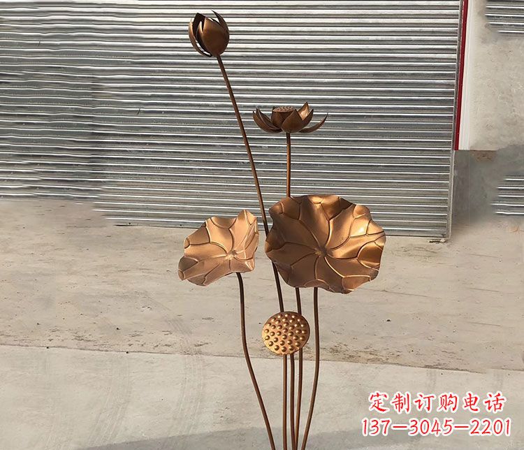 湖北锻铜不锈钢荷花雕塑