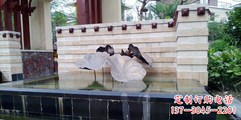 湖北锻铜荷叶雕塑