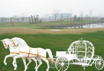 湖北优雅迷人的欧式马车动物玻璃钢雕塑