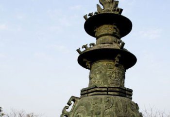 湖北大型三足香炉寺庙铜雕塑