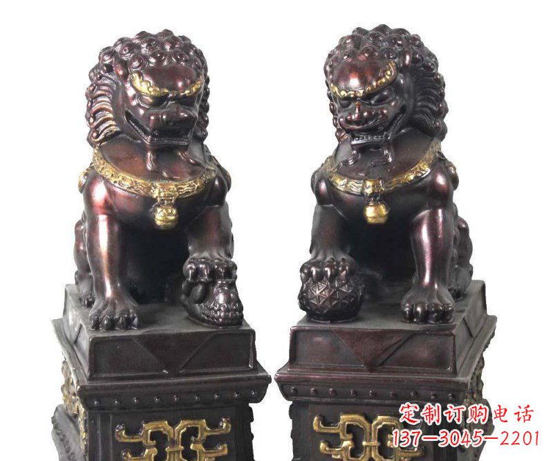 湖北传统工艺铜雕狮子雕塑