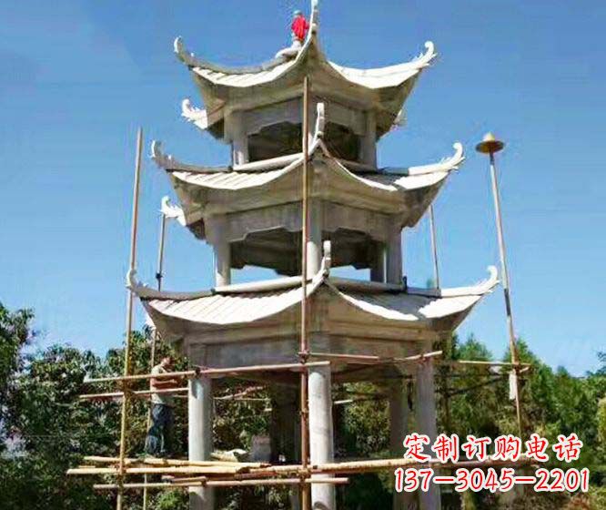 湖北精美古典凉亭石雕