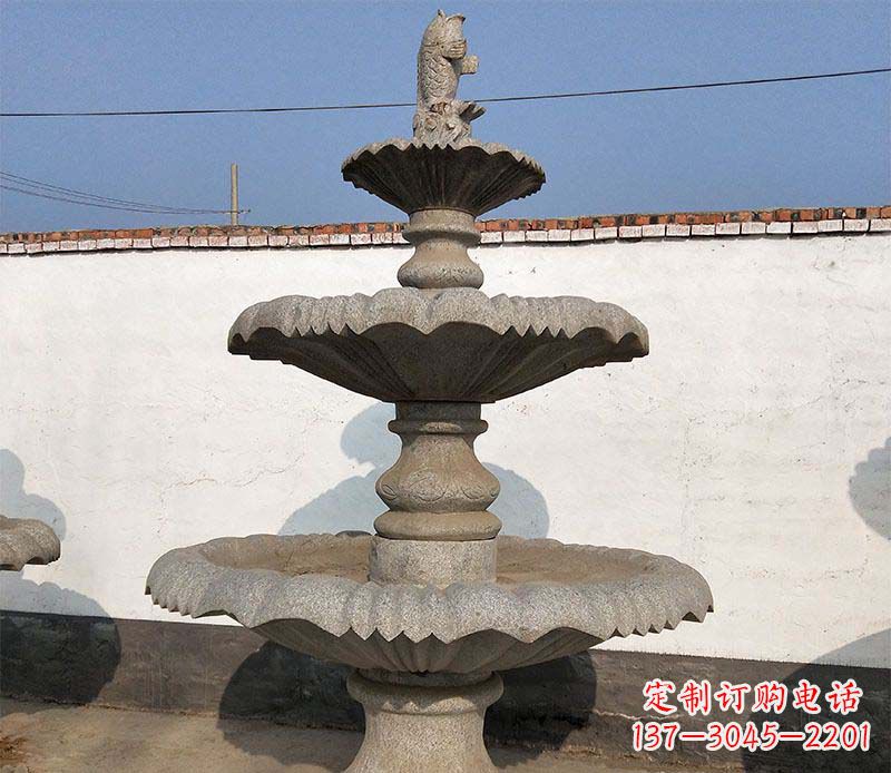湖北多层石质喷泉雕塑