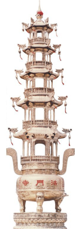 湖北传统工艺艺术精品法门寺铜香炉雕塑