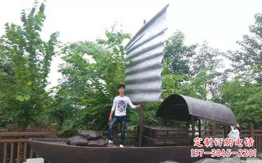 湖北帆船景观铜雕