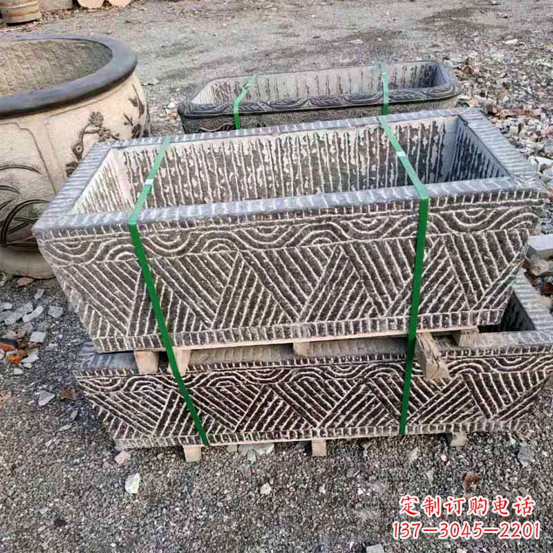 湖北方形手工雕刻石槽
