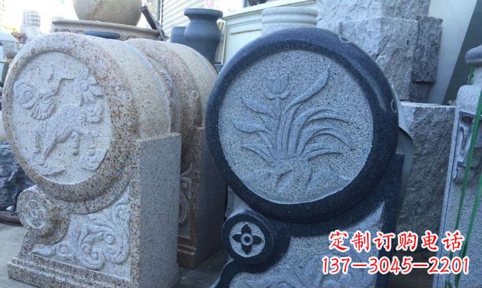 湖北传统仿古抱鼓门墩雕塑