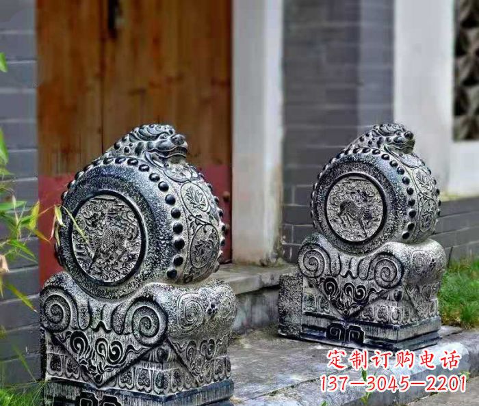 湖北仿古抱鼓石镇宅石门墩