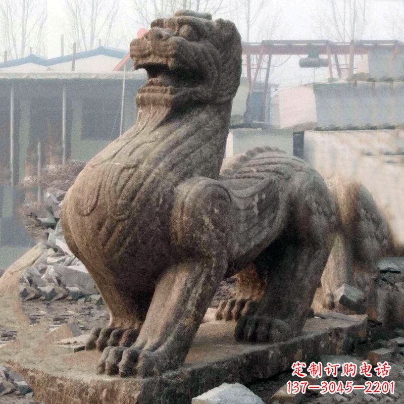 湖北仿古狴犴青石雕塑