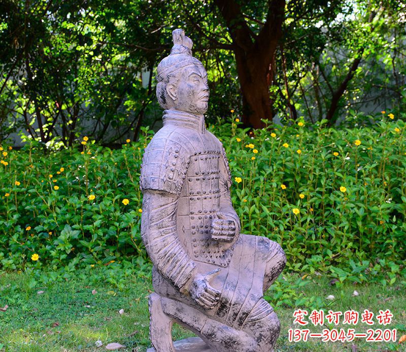 湖北仿古兵马俑公园景观石雕