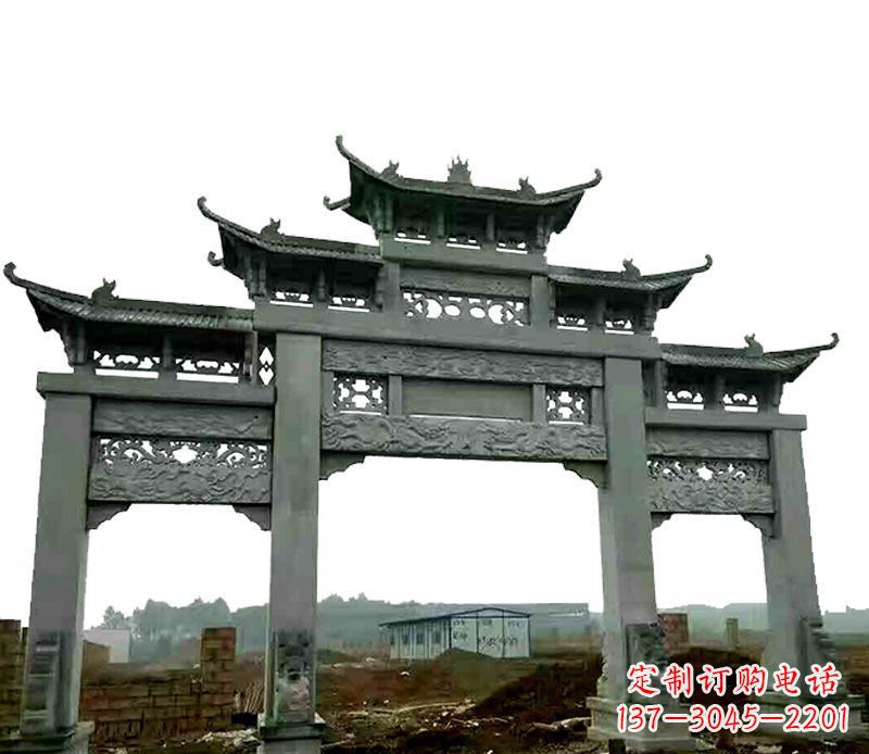 湖北中领雕塑精美牌坊石雕,高品质时尚艺术