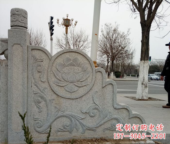 湖北仿古护城河石栏板雕塑