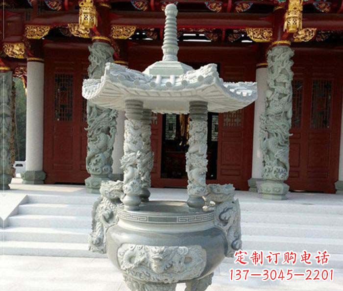 湖北中国古典仿古龙浮雕香炉雕塑