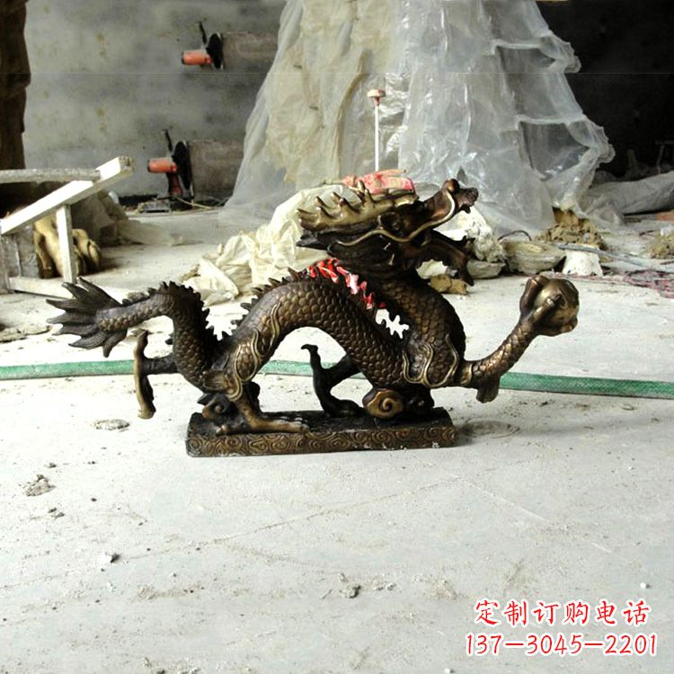 湖北精美仿古龙铜雕塑
