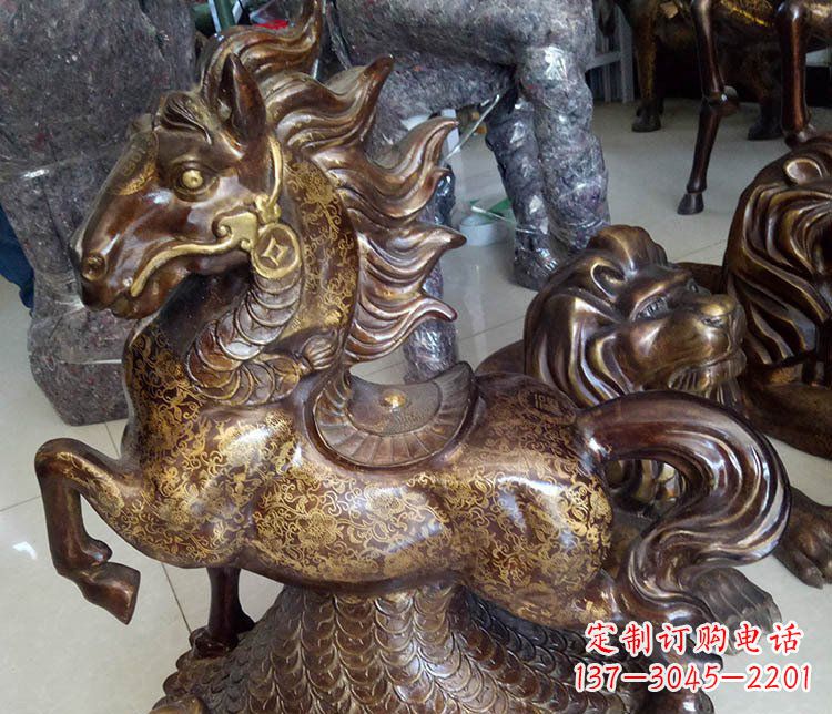 湖北仿古雕塑马摆件