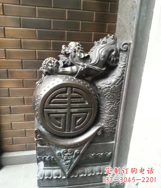 湖北仿古门墩铜雕
