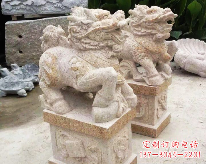 湖北仿古麒麟门口镇宅石雕