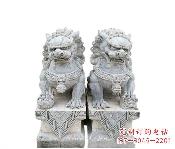 湖北仿古瑞兽狮子石雕 (2)