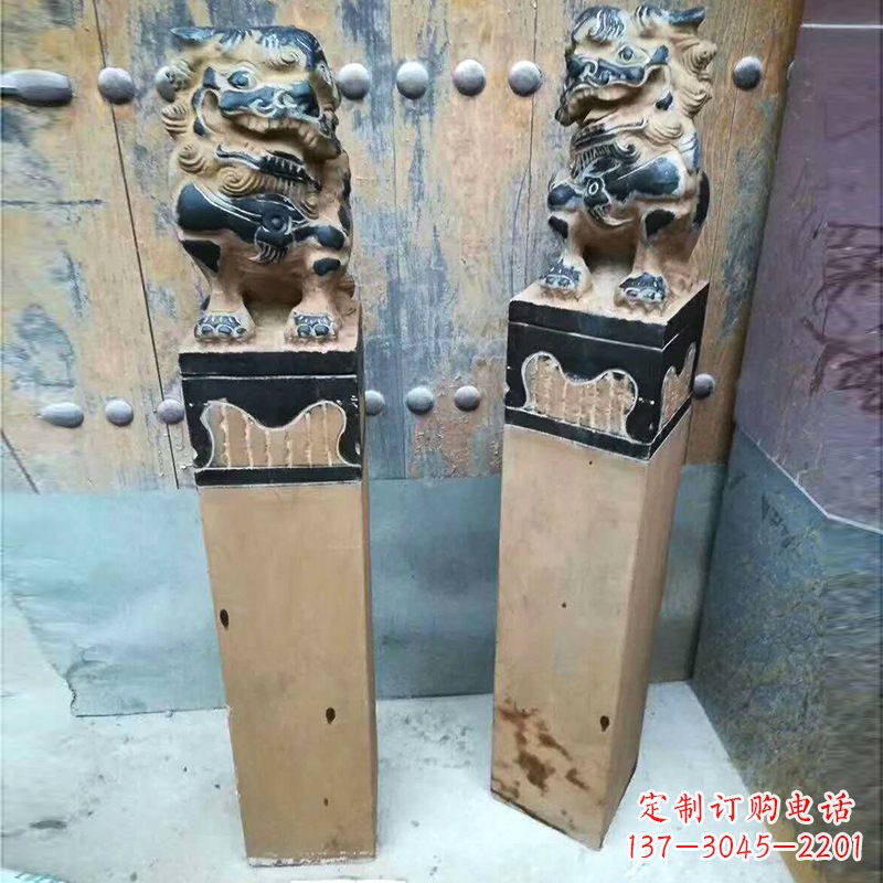 湖北精美狮子雕塑 拴马桩