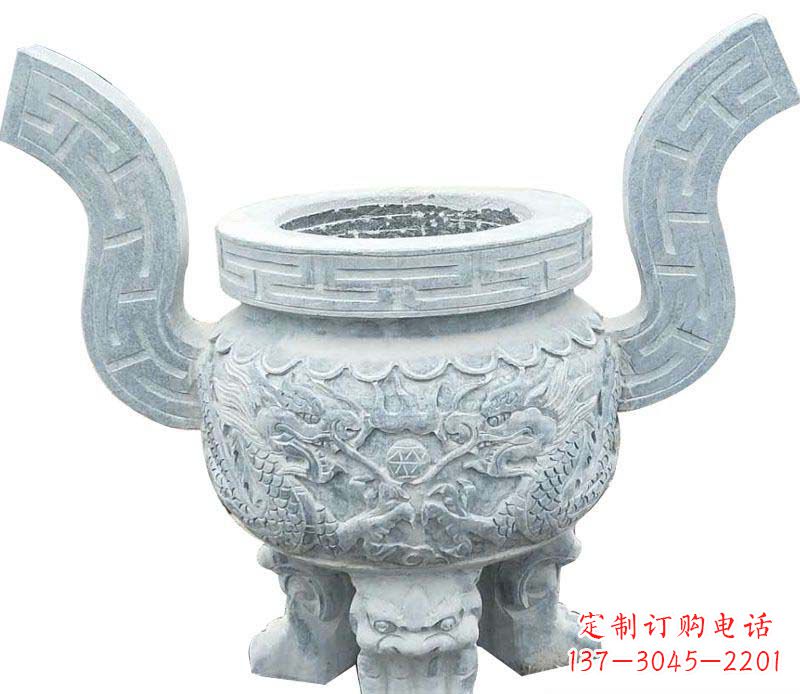 湖北精美仿古香炉石雕