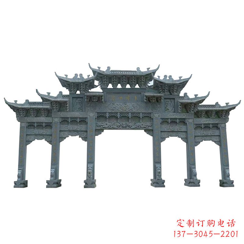 湖北中领雕塑牌楼石雕艺术定制的精美雕塑