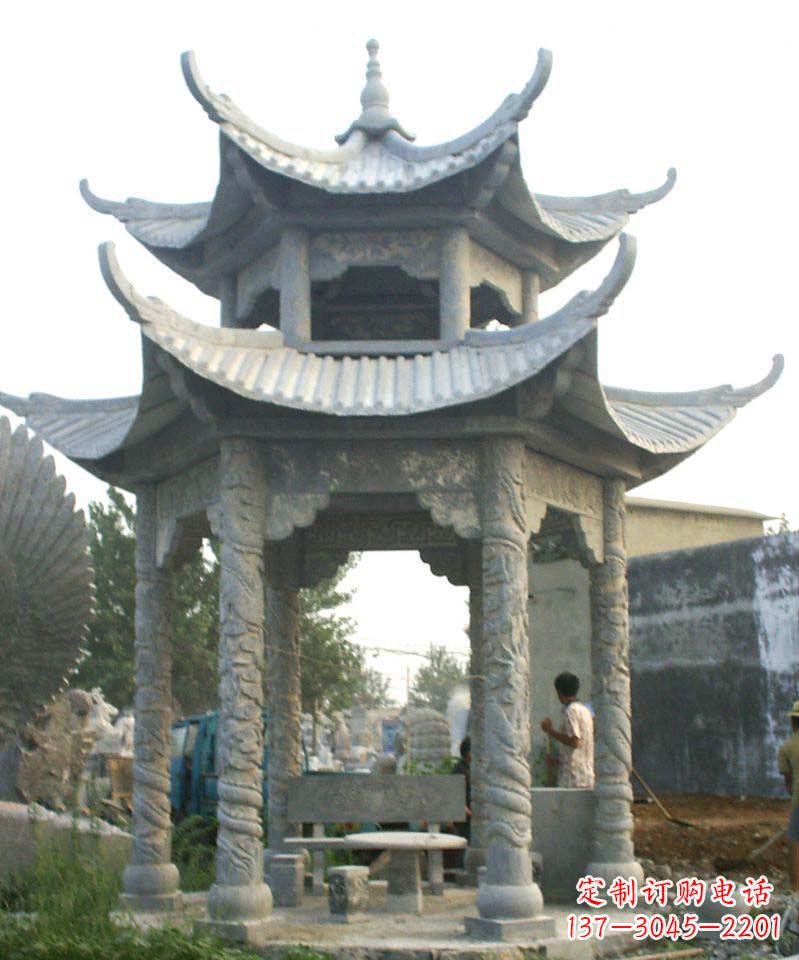 湖北仿古石凉亭石雕