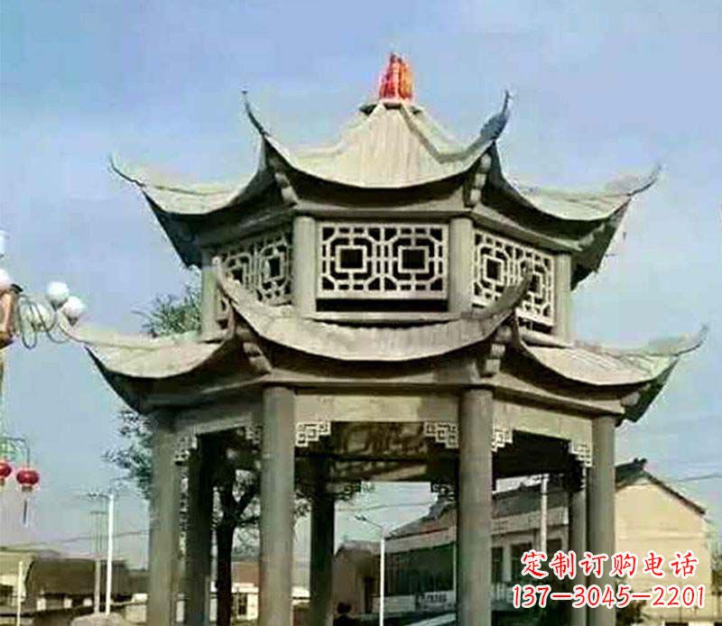 湖北仿古石凉亭石雕 (2)