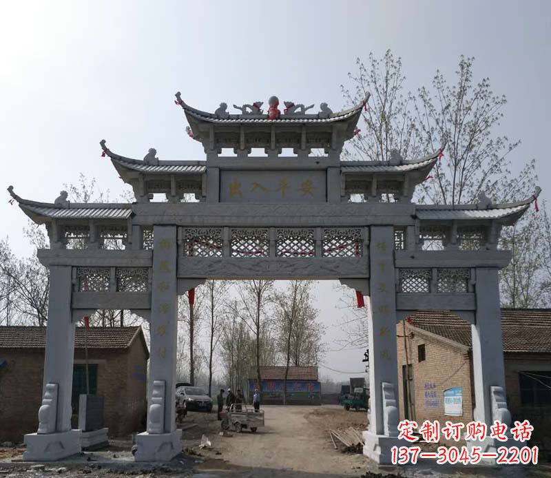 湖北仿古石牌坊石雕