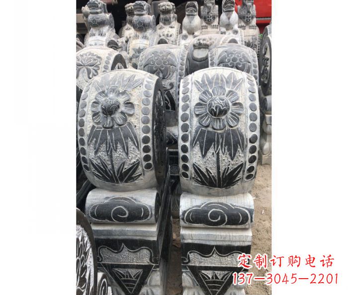 湖北仿古石门墩镇宅抱鼓石雕塑