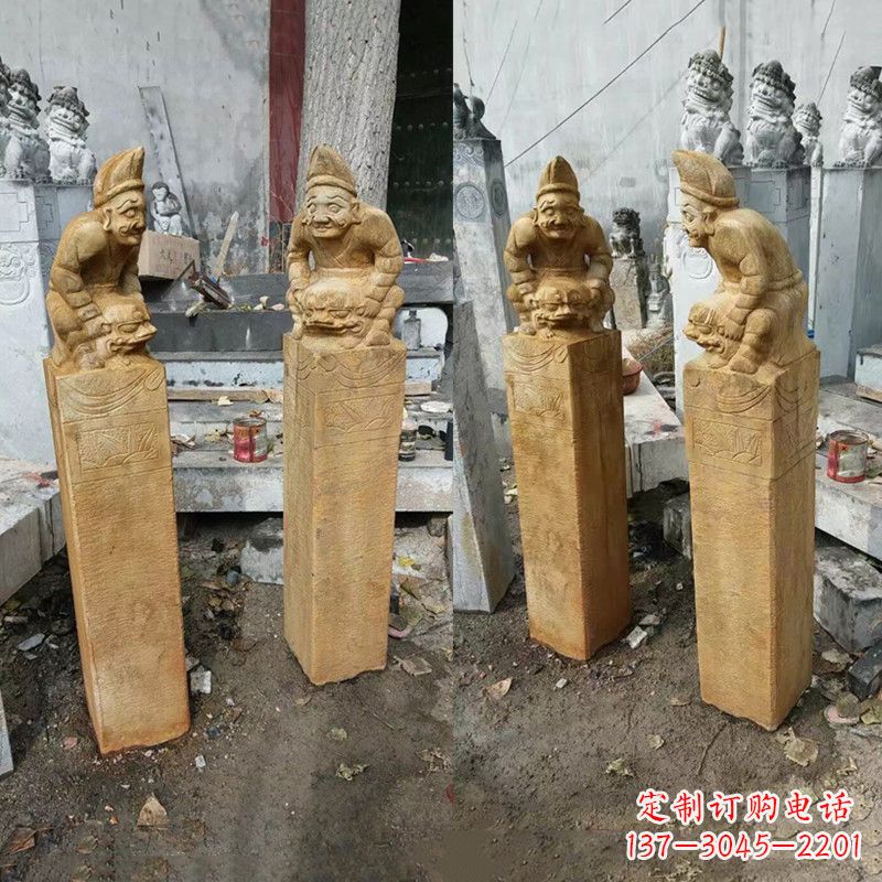 湖北经典仿古拴马桩雕塑