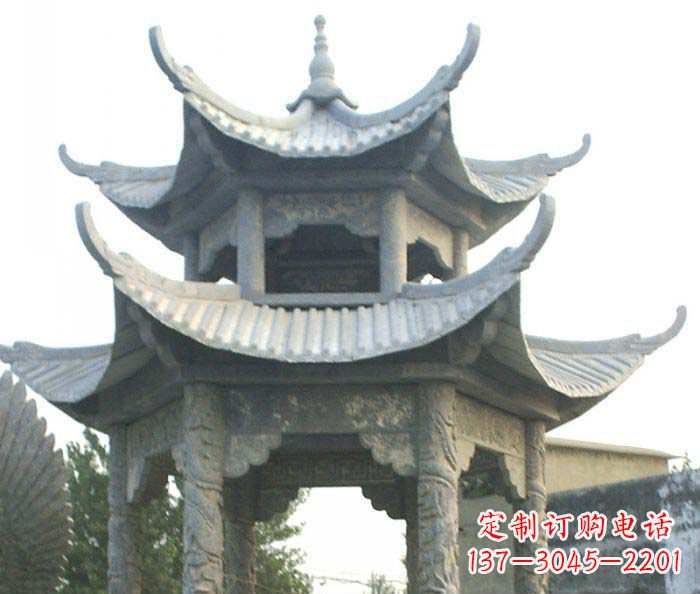 湖北仿古双层石雕凉亭