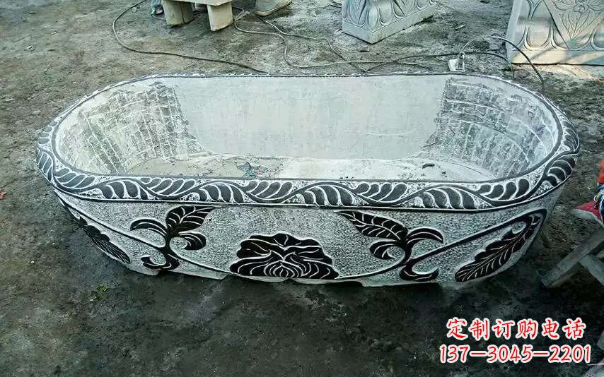 湖北风格独特的仿古石头水缸雕塑