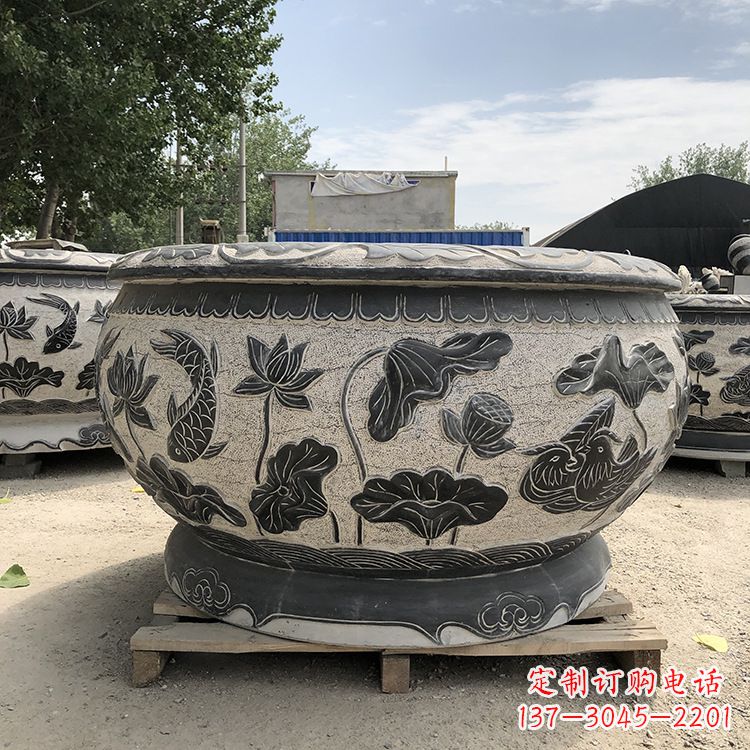 湖北精美仿古花盆雕塑