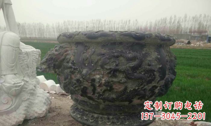 湖北仿古圆形水缸石雕